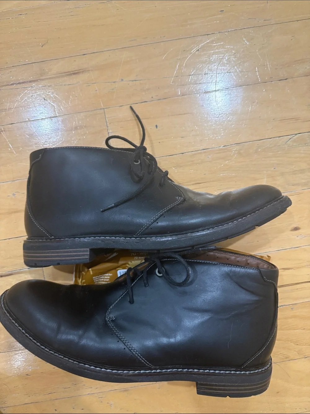Clarks Men's Black Leather Chukka Boots Sz 11
